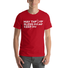 Load image into Gallery viewer, Chayil BOSS May The Lord Bless You And Keep You Motif Slogan Short-Sleeve Unisex T-Shirt || Printed Tees
