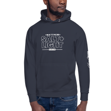 Load image into Gallery viewer, Chayil BOSS Salt + Light Motif Slogan Unisex Hoodie
