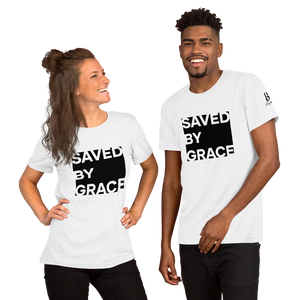 Chayil BOSS Saved by Grace Motif Slogan Short-Sleeve Unisex T-Shirt || Printed Tees