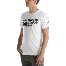 Load image into Gallery viewer, Chayil BOSS May The Lord Bless You And Keep You Motif Slogan Short-Sleeve Unisex T-Shirt || Printed Tees
