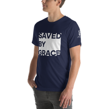 Load image into Gallery viewer, Chayil BOSS Saved by Grace Motif Slogan Short-Sleeve Unisex T-Shirt || Printed Tees
