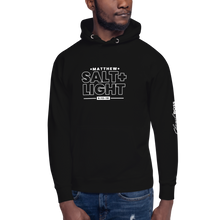 Load image into Gallery viewer, Chayil BOSS Salt + Light Motif Slogan Unisex Hoodie
