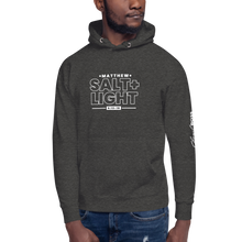 Load image into Gallery viewer, Chayil BOSS Salt + Light Motif Slogan Unisex Hoodie
