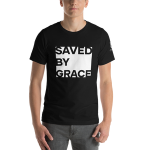 Chayil BOSS Saved by Grace Motif Slogan Short-Sleeve Unisex T-Shirt || Printed Tees