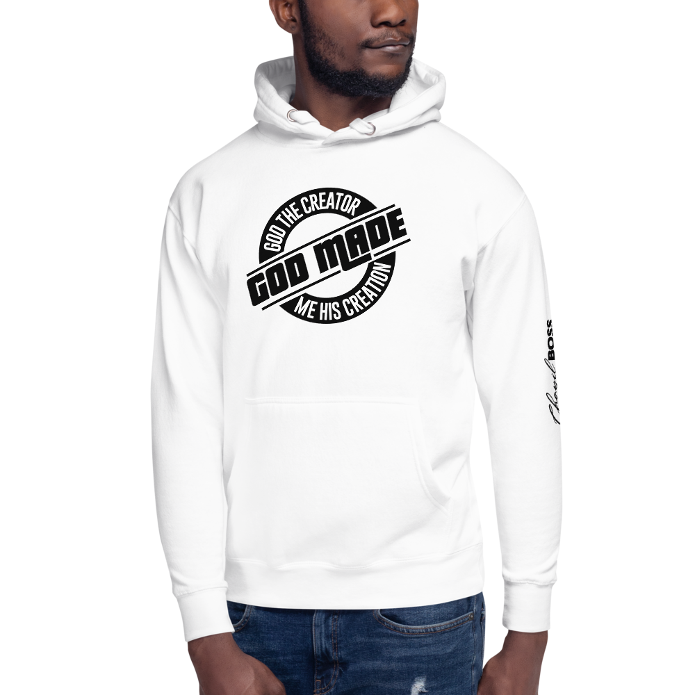 Chayil BOSS God Made Motif Slogan Unisex Hoodie