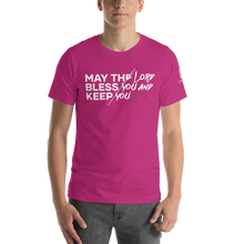 Load image into Gallery viewer, Chayil BOSS May The Lord Bless You And Keep You Motif Slogan Short-Sleeve Unisex T-Shirt || Printed Tees

