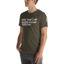 Load image into Gallery viewer, Chayil BOSS May The Lord Bless You And Keep You Motif Slogan Short-Sleeve Unisex T-Shirt || Printed Tees

